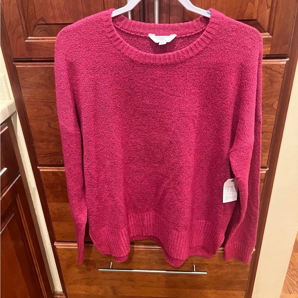 Time and Tru Women's pink Crew Neck Sweater XL NWT